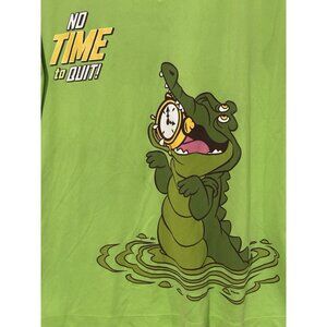 Run Disney Parks Woman Medium  Peter Pan Crocodile  Green Tech Shirt Athletic